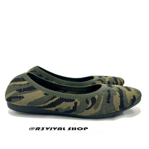 Steven By Steve Madden Bandour Shoe Ballet Flat Camouflage Camo Green - Size 7.5 - Picture 2 of 10